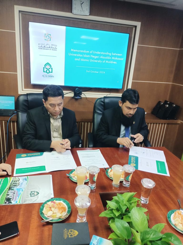 UIN Alauddin Makassar Signs MoU with Islamic University of Maldives, Strengthening International Collaboration